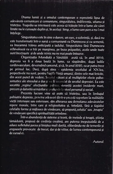 Coperta: Tristețea – rană grea a sufletului contemporan